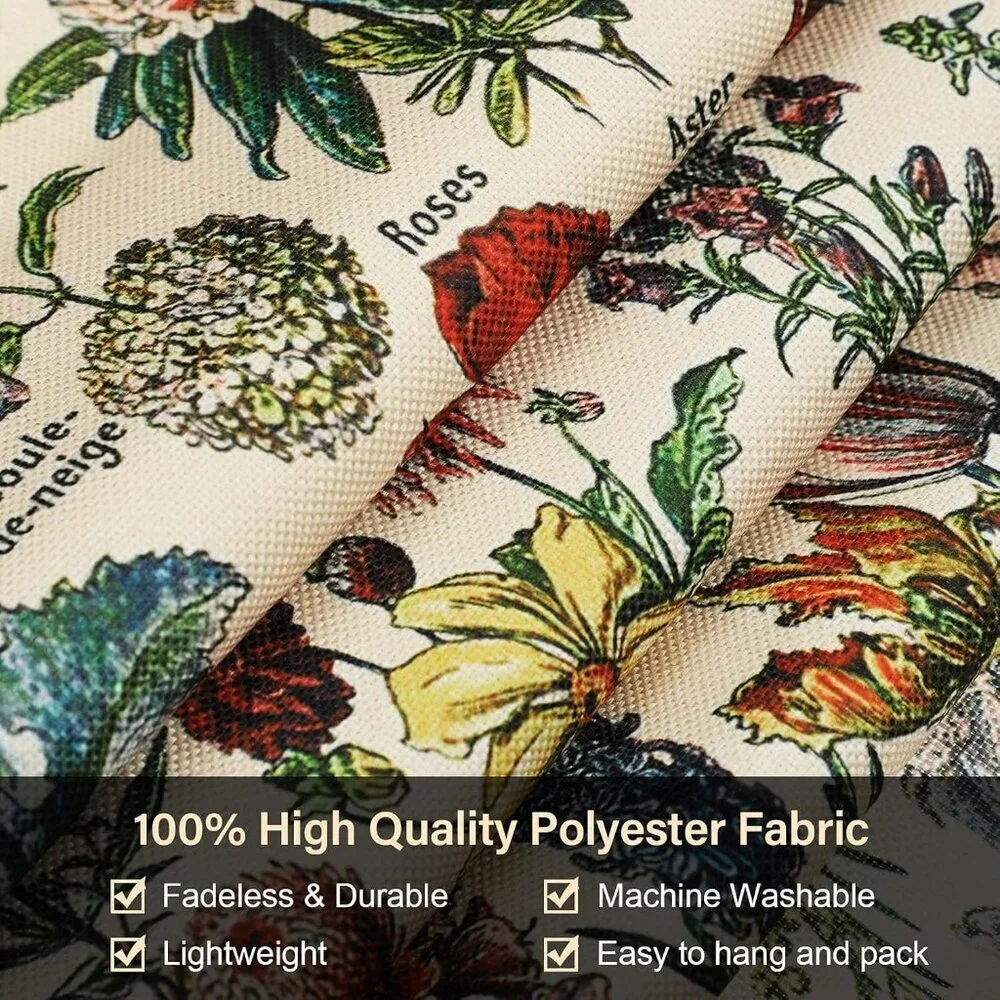 Vintage 52 X 13 Inch Long Vertical Wall Hanging Reference Botanical Tapestry